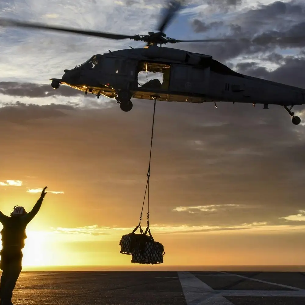 Helicopter Drop during sunset